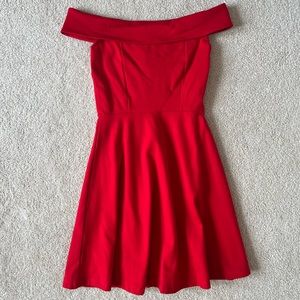 LULUS red off the shoulder dress